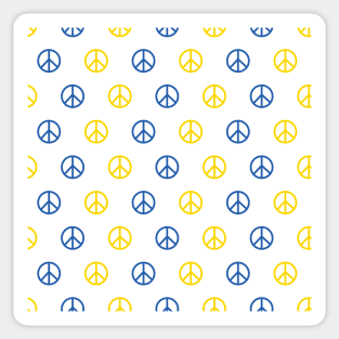 Ukrainian design| Peace sign in Ukraine flag color pattern Sticker